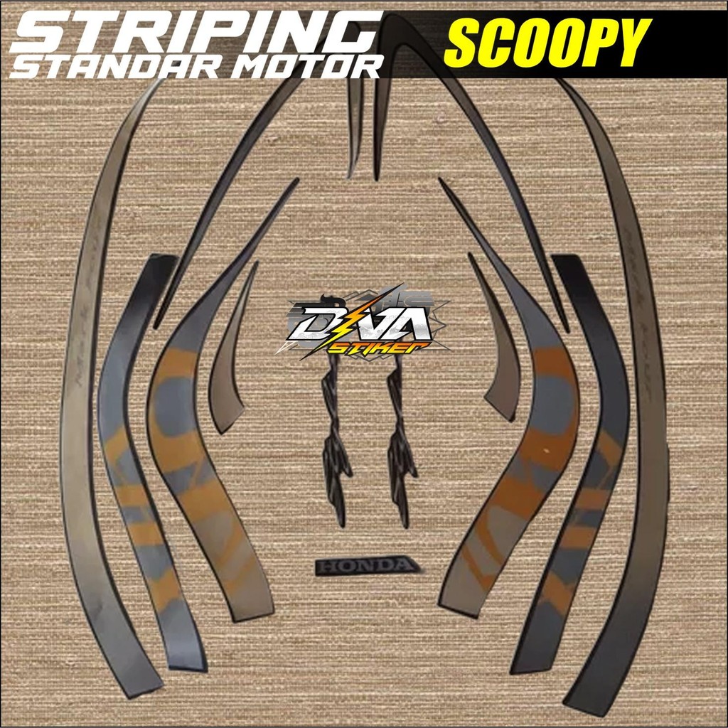 Stiker Striping Motor SCOOPY STYLISH 2021 MATTE BROWN Sticker Lis Body Standar