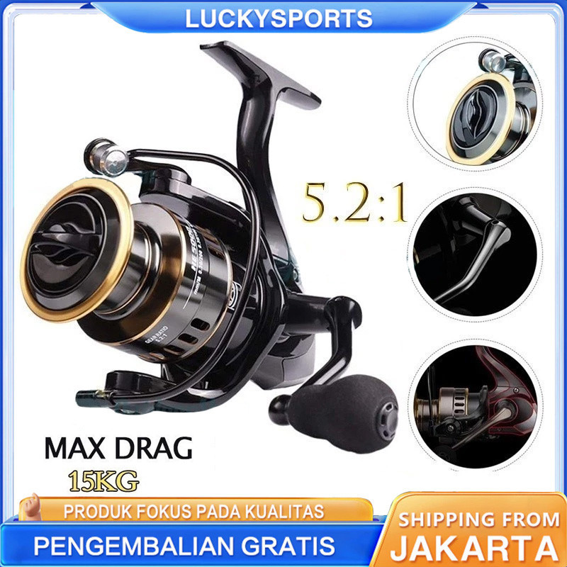 Reel Spinning Max Drag 15kg 2000/3000/4000/7000 Model Saltwater Fishing Reel Cocok Untuk Memancing D