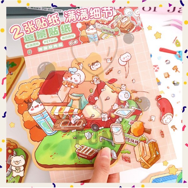 

FF PROMO Sticker DIY Korea 3D Satisfying Decoration Landscaping Cute Cafe Store New 12 Varian A-SK11