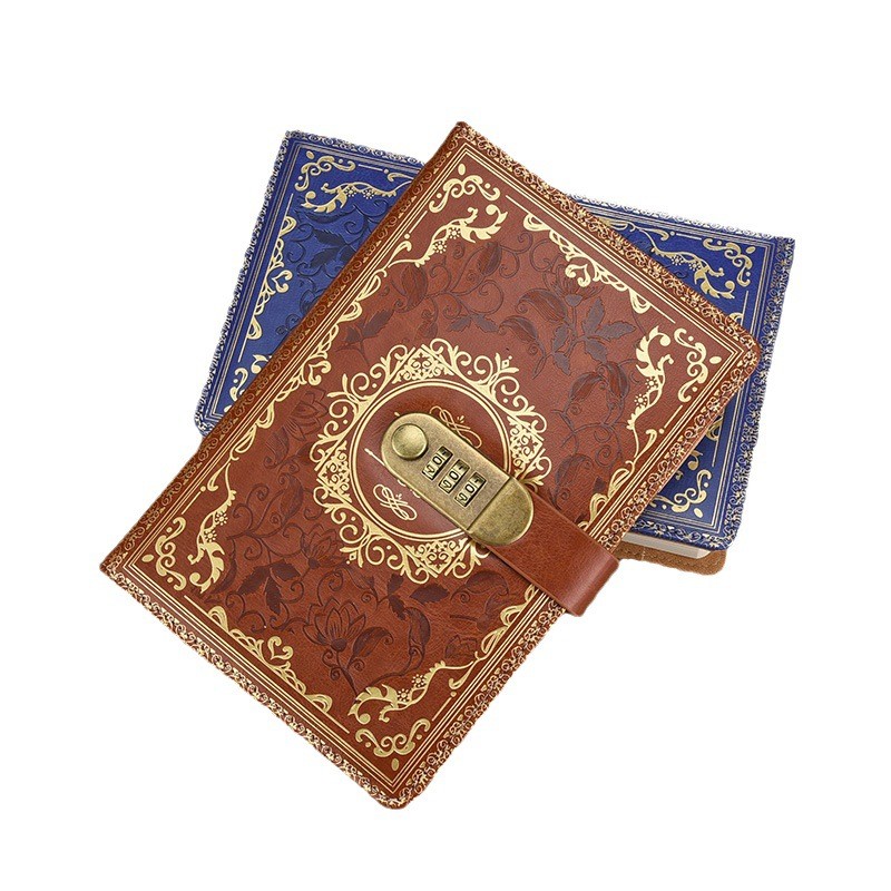 

Retro Digital Password Notebook Journal With Lock A5,Diary Perfect for Men and Women-PU Leather Combination Lock Persons Privacy
