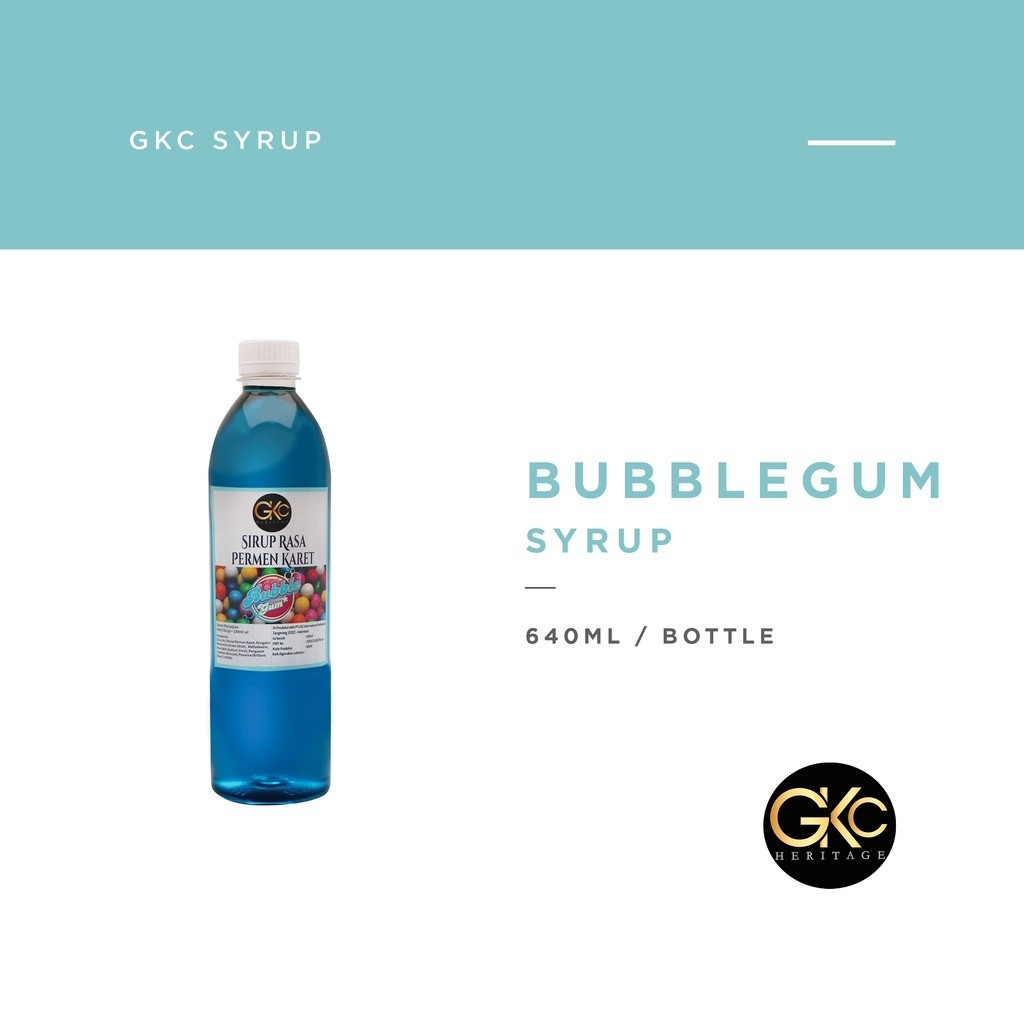

GKC Heritage Sirup Cair Konsentrat Minuman Bubble Gum HALAL 640 mL Permen Karet Syrup