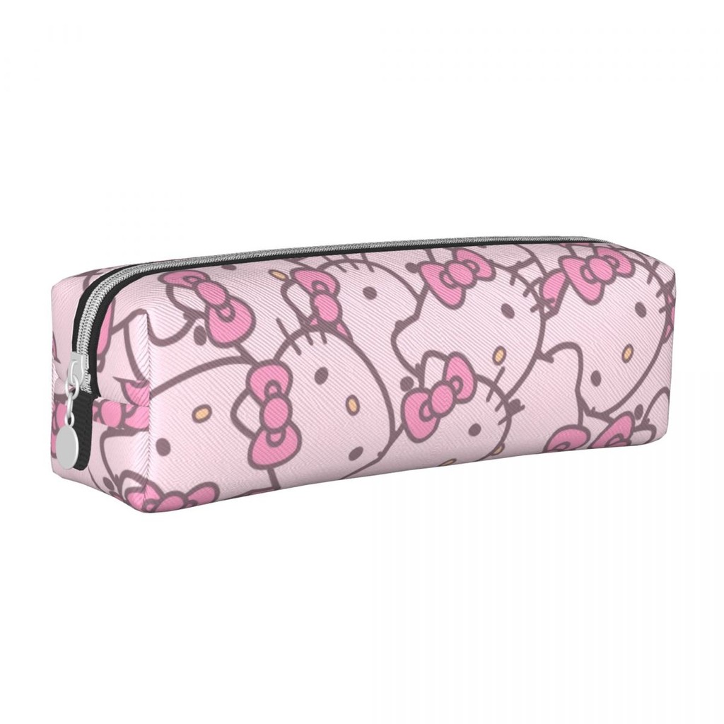 

Hello Kitty Face Pencil Cases Cute Kawaii Cartoon Pen Box Bags Student Large Storage School Supplies Cosmetic Pencilcases