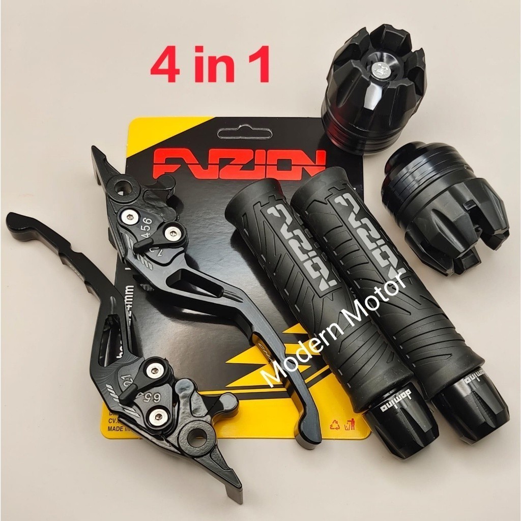 Paket 4in1 Model Hayaidesu THE STORM Handgrip FUZION + Jalu Stang CNC + Jalu As + Handle Rem Setelan