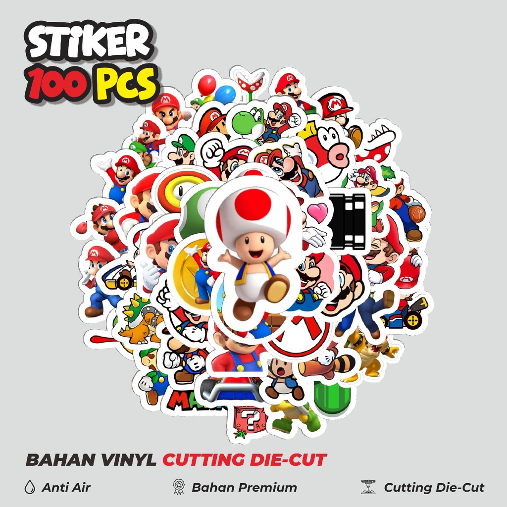 

Terbaru! 50 pcs Stiker Kartun Games Super Mario Bros V2 Dekorasi Lucu Kreatif untuk Notebook, Skateboard, HP