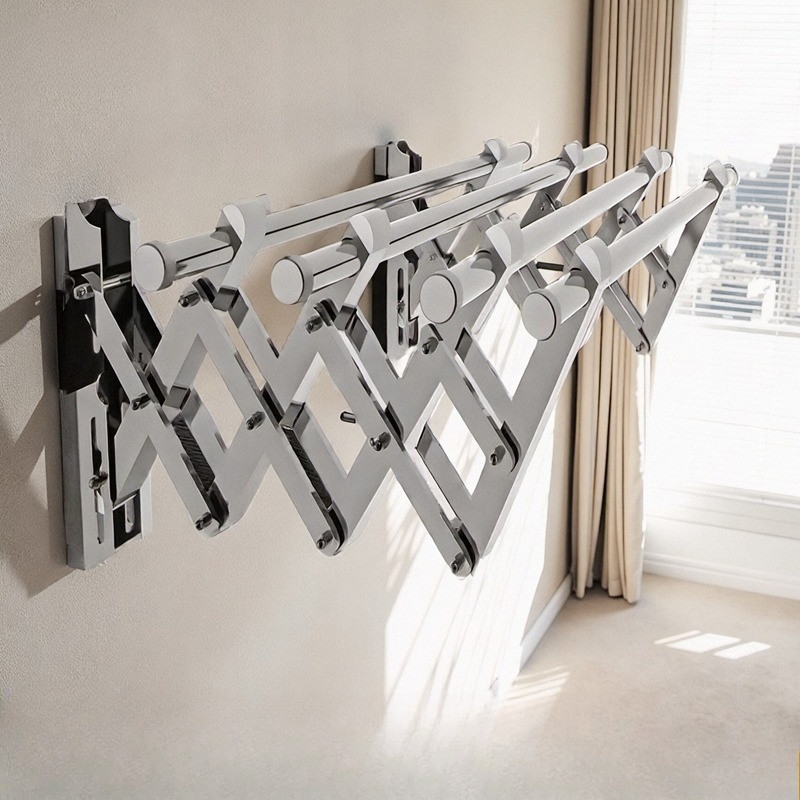 Jemuran Dinding Lipat Stainless 2 Meter Jemuran Baju Pakaian Dinding Jemuran Lipat Dinding