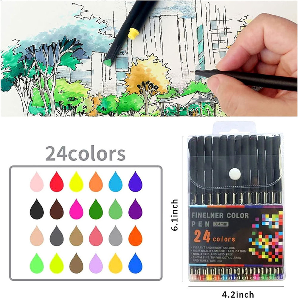 

12/24/36/48/60/100 Color Set 0.4mm Micro Tip Fineliner Pen Drawing Painting Professional Sketch Fine Line Art Marker Kids Gift