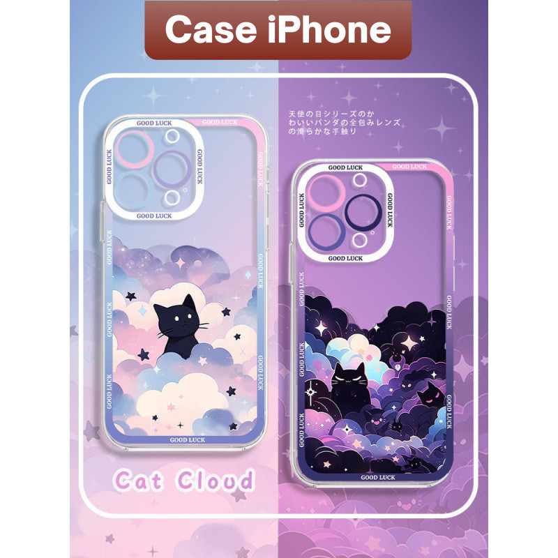 Casing Iphone Kucing Aesthetic Case Bening Clear Case Iphone 13 12 11 PRO MAX 14 15 PLUS XS XR 6+ 7+