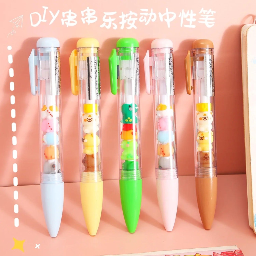 

Kawaii Fruit Animal Gel Pen Black 0.5mm Ink DIY Removable Pen writing tools Office School Ballpoint Pen Stationery Supplies
