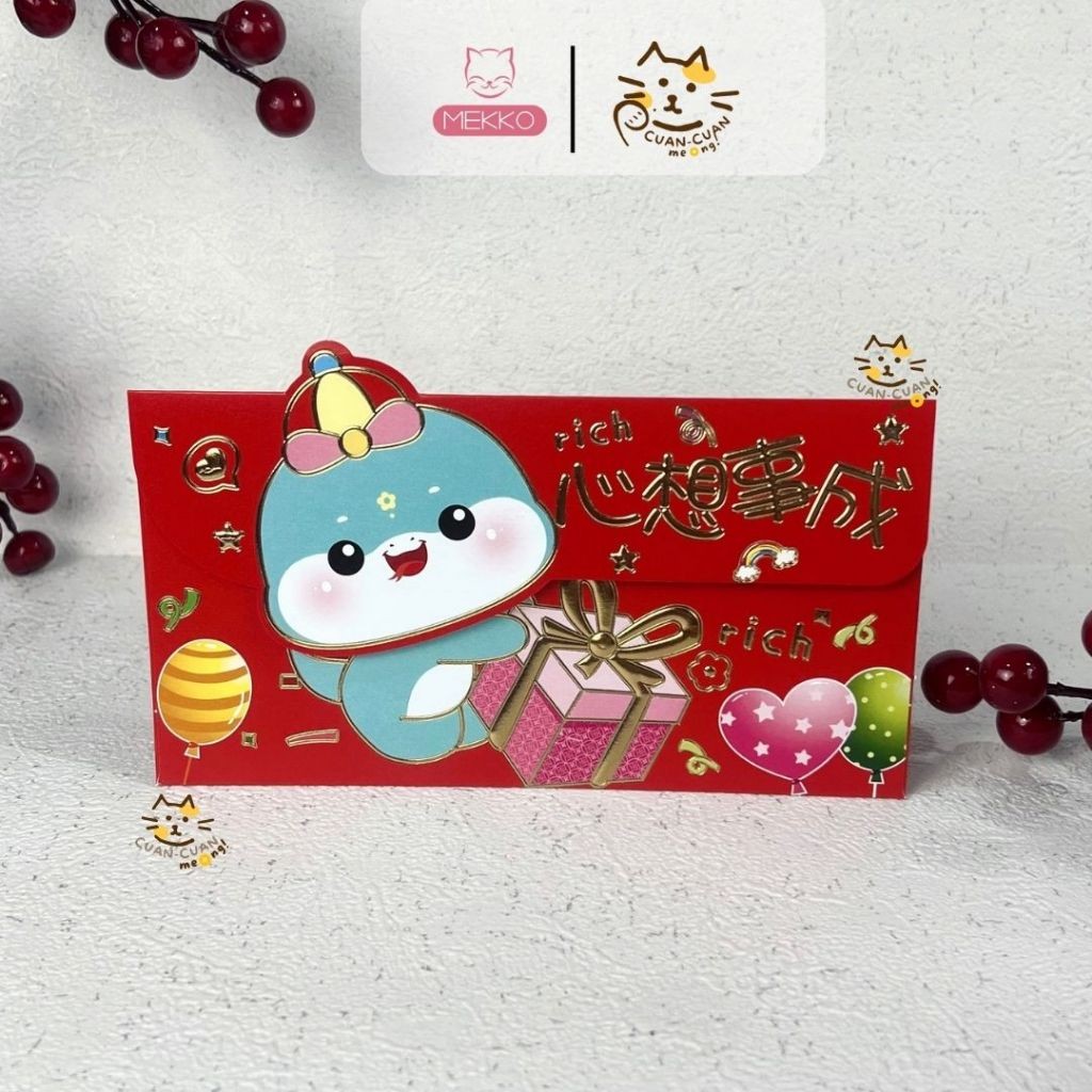 

Chandra Mekko [ISI 6 PCS] Angpao Premium Imlek 2025 Tahun Ular Panjang Timbul - Angpau Sincia Panjang Shio Ular Premium