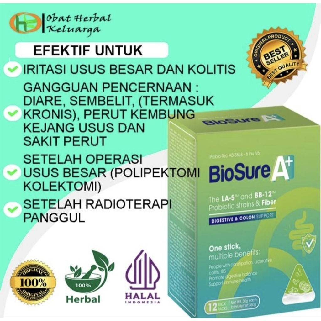 

Biosure A+ Susu probiotik untuk penderita usus besar
