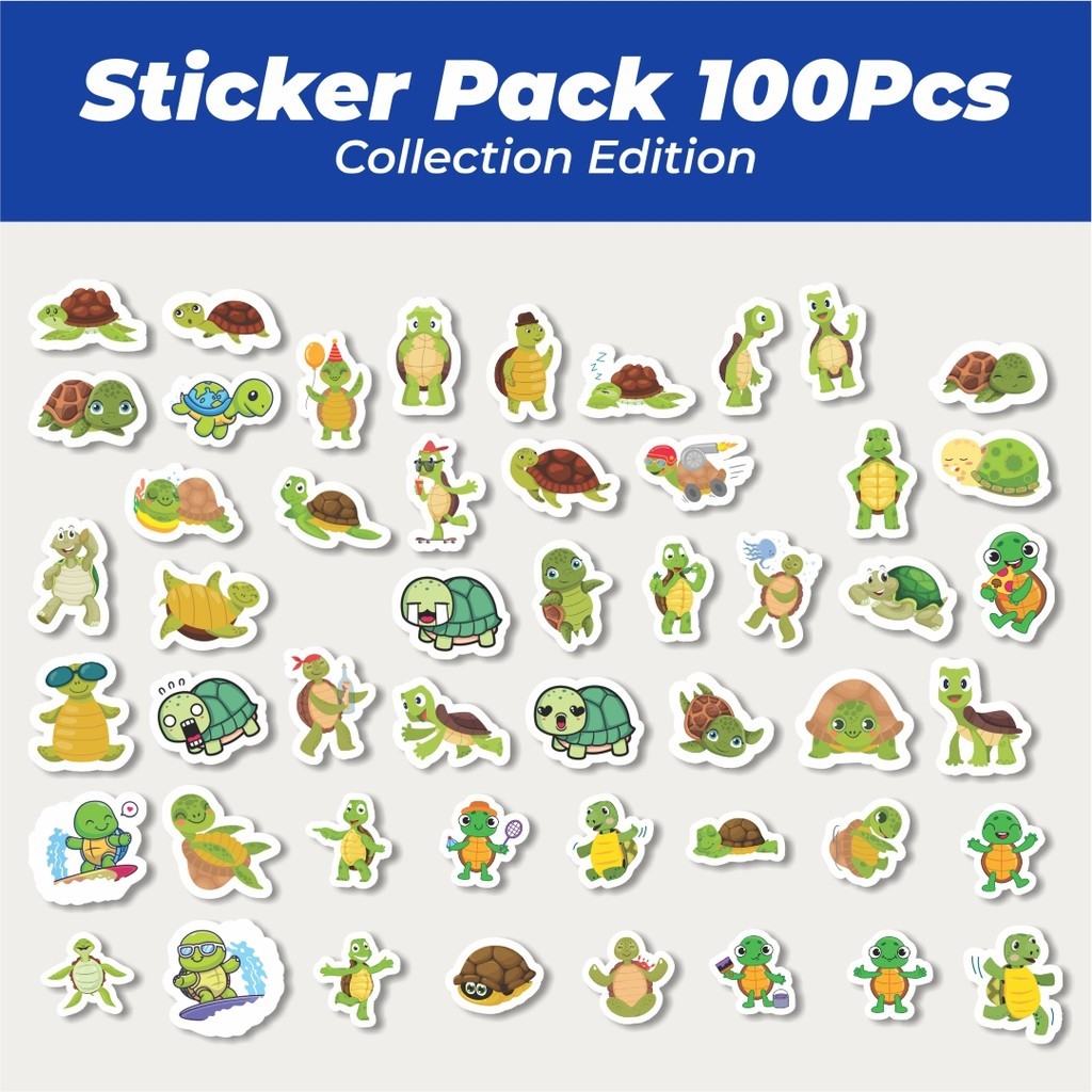 

Hot Sticker Hewan Kura Kura Lucu Anti Air Stikers Berperekat Waterproof Sticker Decal Buat Motor Helm Buku Journal Koper Casing HP Laptop Botol Minum