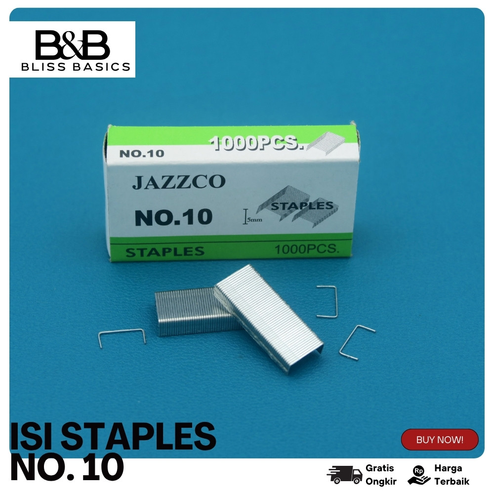 

1 BOX 10,000 Pcs Staples Isi Stapler Refill Stapler JAZZCO No. 10
