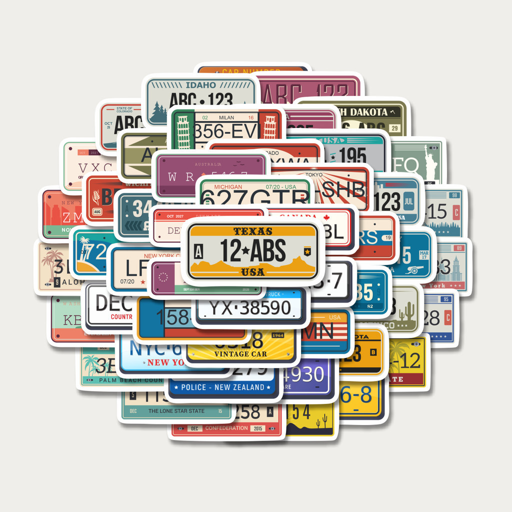 

Sticker Pack Stiker Number Plate Vintage [Plat Nomor Antik] | Sticker TUMBLR | Stiker LAPTOP KOPER HELM