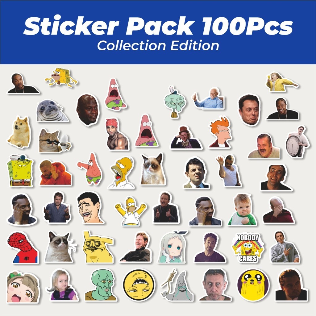 

Hot Stiker Random Meme Funny Lucu Anti Air Stikers Berperekat Waterproof Sticker Decal Buat Motor Helm Buku Journal Koper Casing HP Laptop Botol Minum
