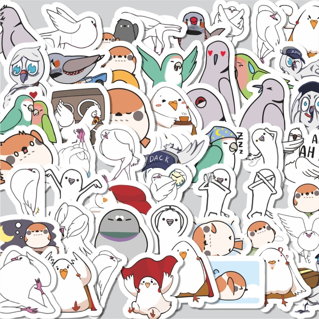 

Stiker Cutting Pack Sticker Hewan Burung Merpati Isi 100Pcs Series Aesthetic Lucu Keren Untuk Koper Bahan Vynil