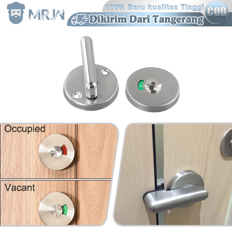 Kunci Pintu Kamar Mandi Grendel Indikator Kunci Pintu Toilet Baja Tahan Karat