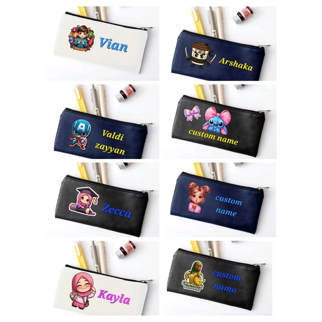 

tempat pensil custom nama lucu pouch lucu sablon nama pouch kosmetik pouch serbaguna