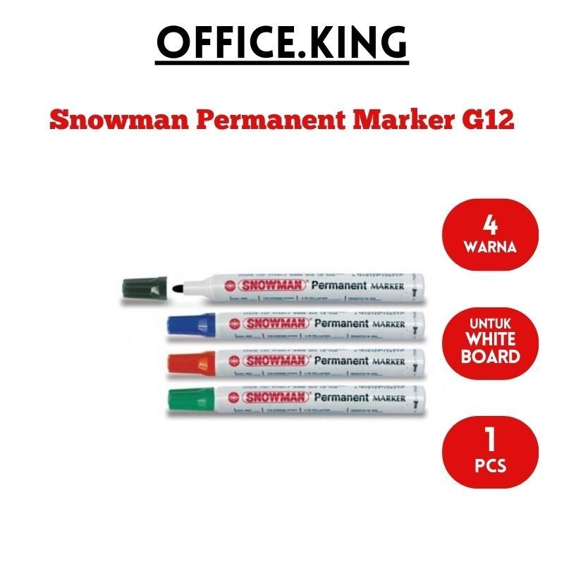 

KlikIniAja Snowman Spidol Permanen G12 Sepidol Permanent Marker 4 WARNA