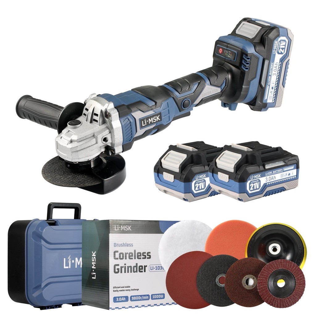 LIMSK Gerinda Baterai Brushless 4Inch LI-1030 Mesin Gerinda Cordless Angle Grinder Tangan Murah