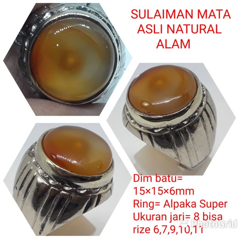 CINCIN BATU SULAIMAN MATA ASLI NATURAL