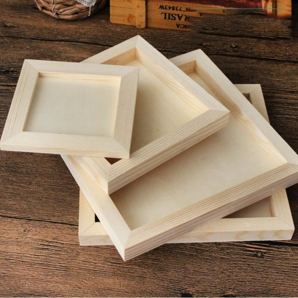 

Art Puzzle Holder DIY Blank Clay Frames Painting Drawing Desktop Ornament Wooden Photo Holders Multi Size DIY Handcraft