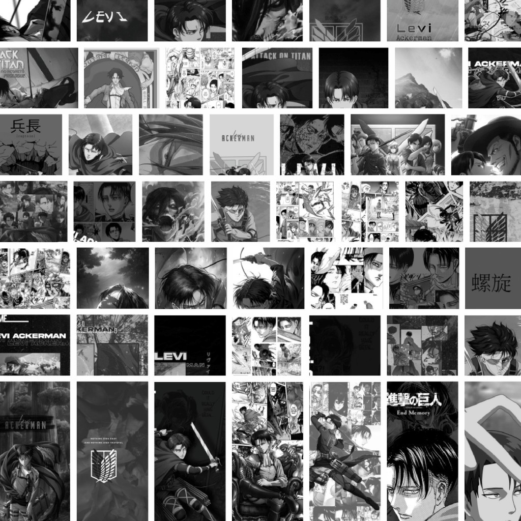 

Stiker Cutting Pack Stiker Anime Levi B&W Isi 100Pcs Series Aesthetic Lucu Keren Untuk Koper Bahan Vynil