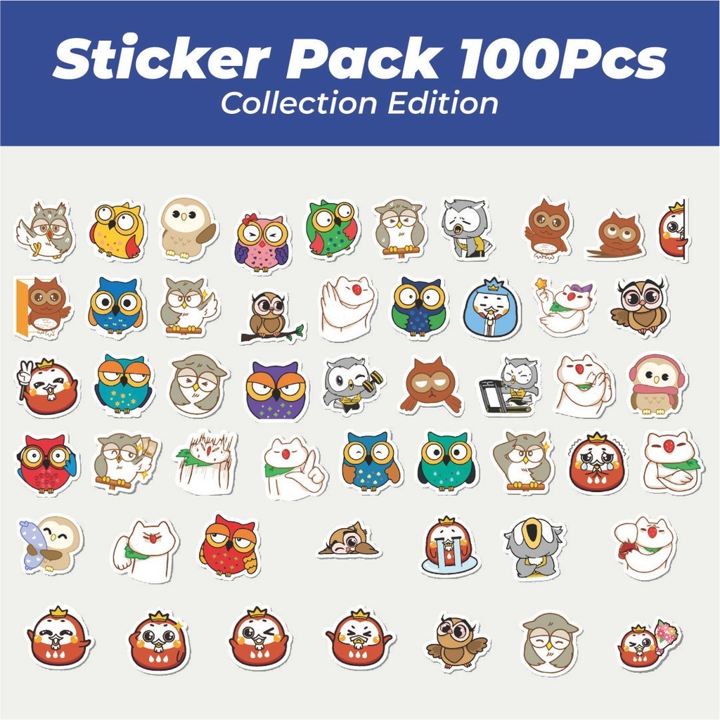 

Hot Stiker Hewan Burung Hantu Lucu Anti Air Stikers Berperekat Waterproof Sticker Decal Buat Motor Helm Buku Journal Koper Casing HP Laptop Botol Minum