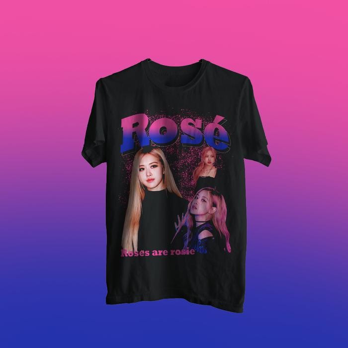 (TOP) Kaos BLACKPINK - Rap Tee Rose - S