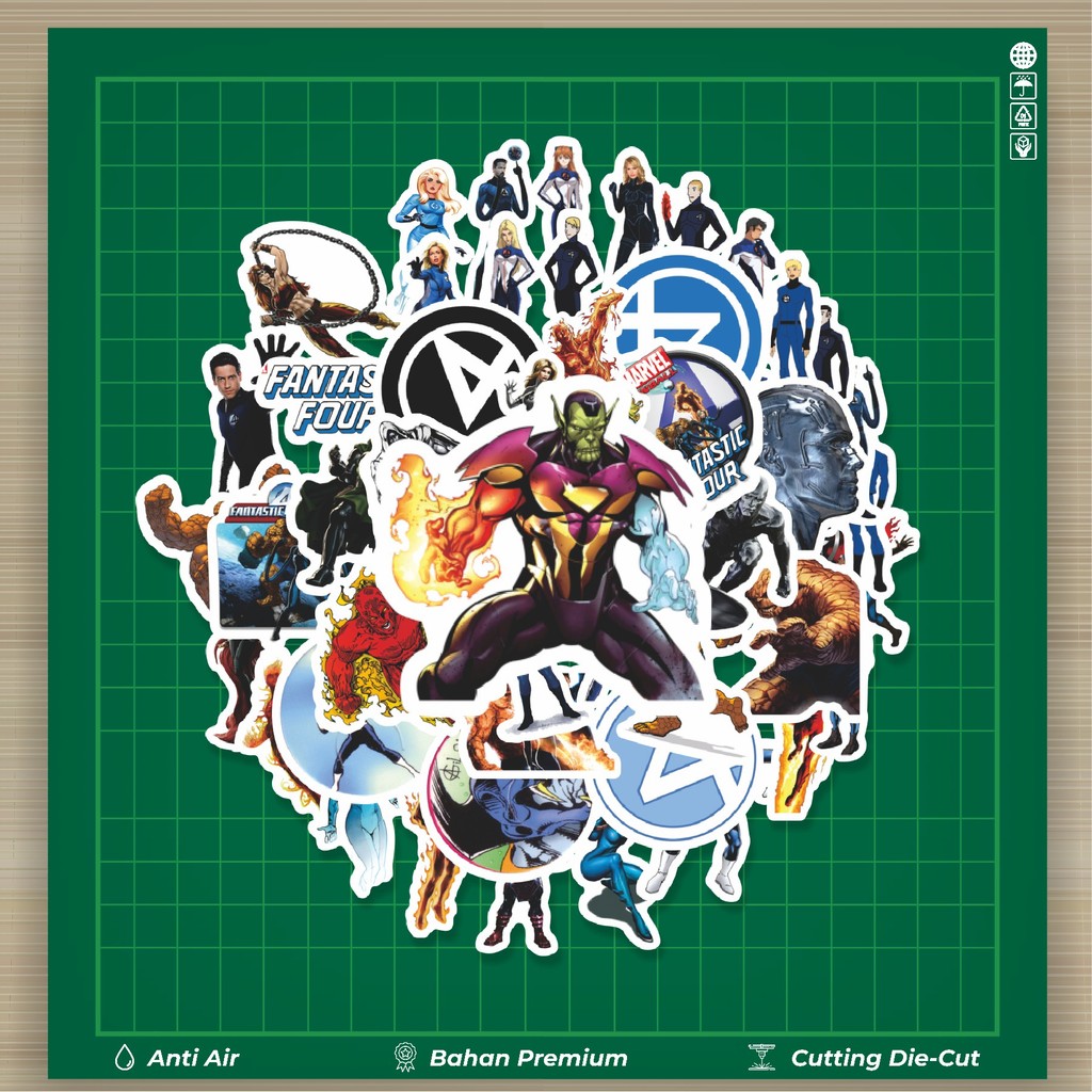 

HOT 50 PCS STIKER Sticker Kartun Fantastic Four Sticker Stiker Fashion Cars Decal Dingin Kartu Album Custom Vinyl Anti Air- Sticker Aesthetic Buku Journal Koper Casing HP Tablet Laptop Helm Motor Botol Minum