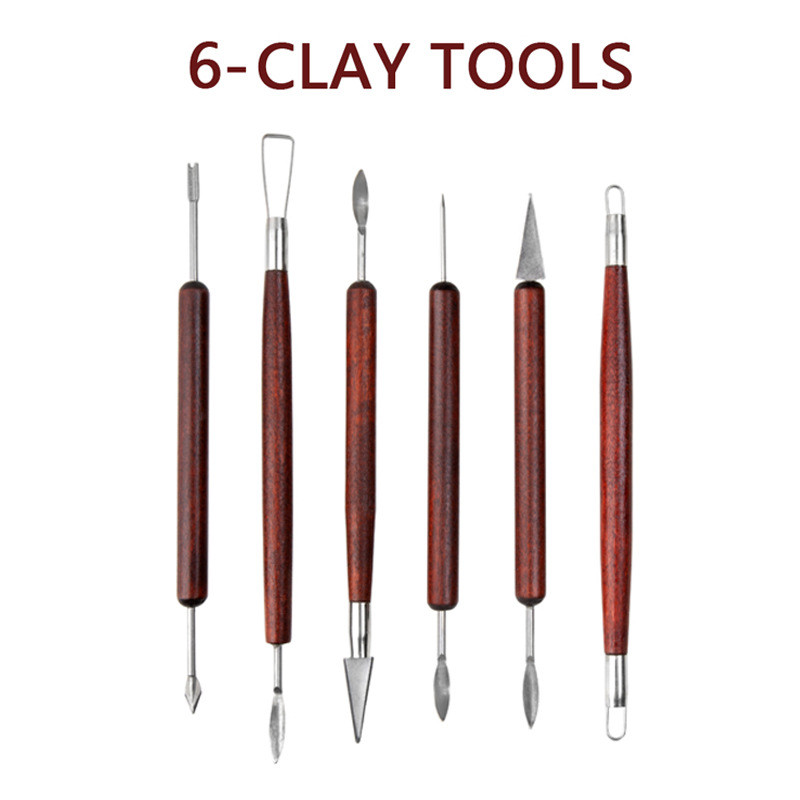 

Bview Art 6-Piece Set Of Pottery Tools, Clay Sculpture Carving Knife, Clay Figurine, Diy Mahogany Punching Machine