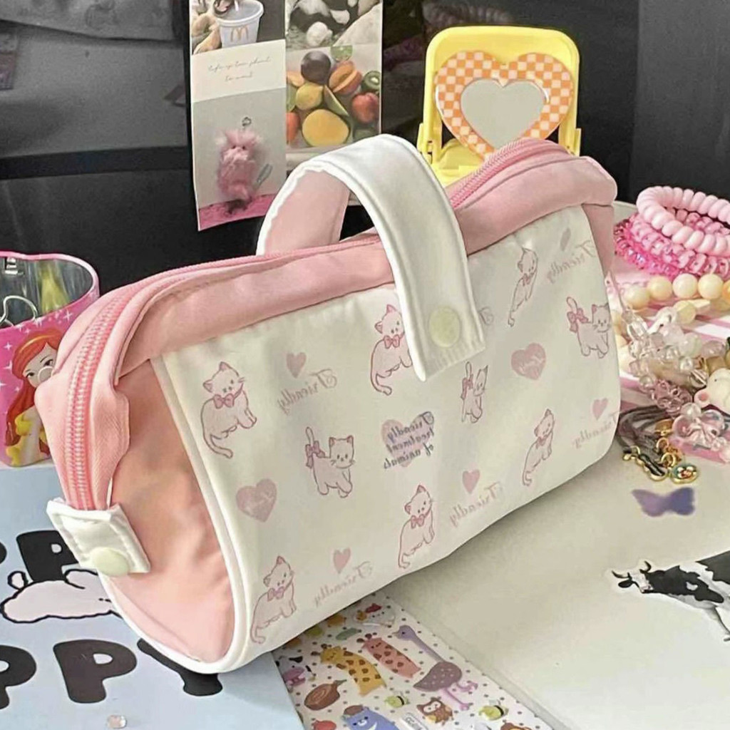 

Multilayer Cute Dog Print Modular Pencil Case Ins Style Large Capacity Eco-Friendly Student Stationery Organizer & Makeup Bag