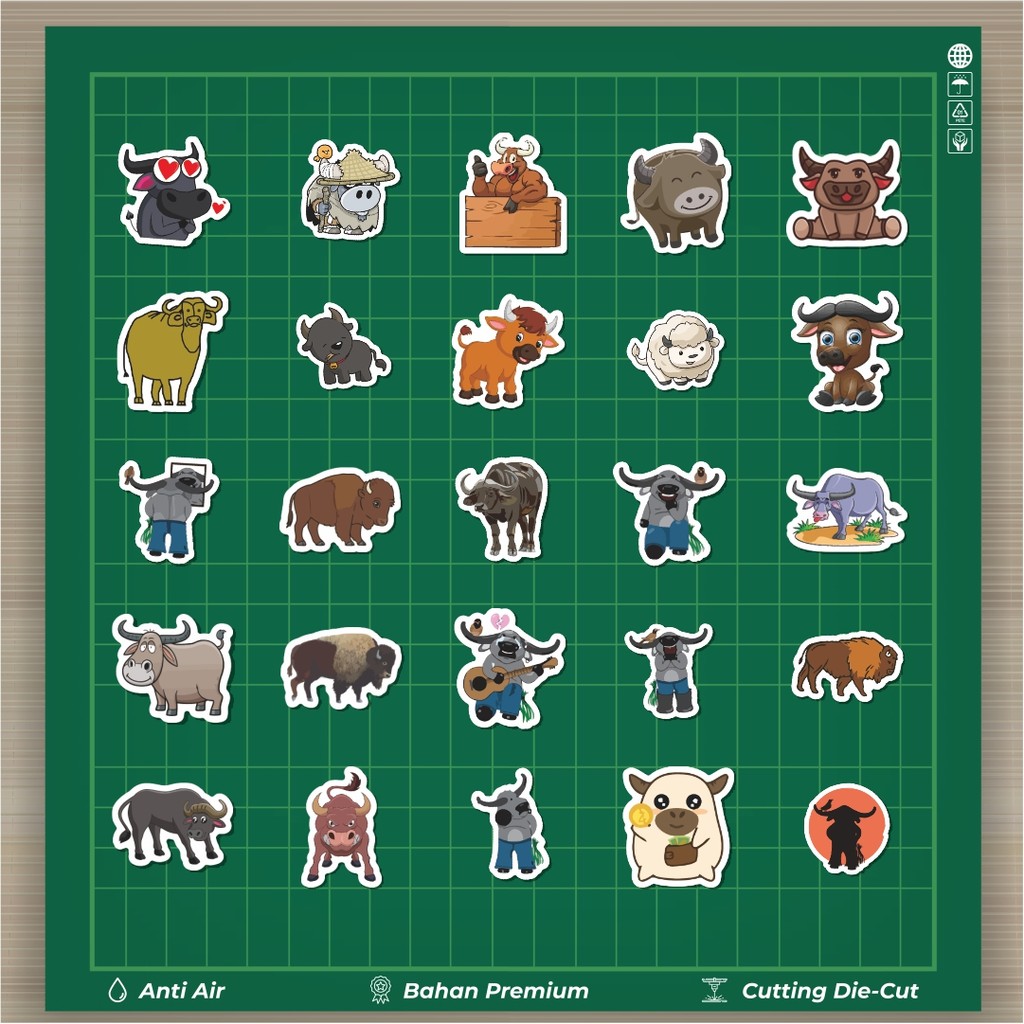 

HOT 50 PCS STIKER Stiker Hewan Kerbau Stiker Fashion Cars Decal Dingin Kartu Album Custom Vinyl Anti Air- Sticker Aesthetic Buku Journal Koper Casing HP Tablet Laptop Helm Motor Botol Minum