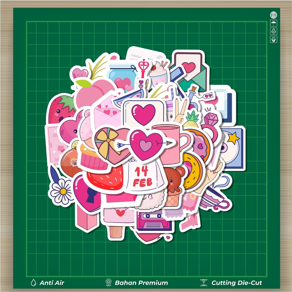 

HOT 50 PCS STIKER Stiiker Kartun Kawaii Warna Pink Stiker Fashion Cars Decal Dingin Kartu Album Custom Vinyl Anti Air- Sticker Aesthetic Buku Journal Koper Casing HP Tablet Laptop Helm Motor Botol Minum
