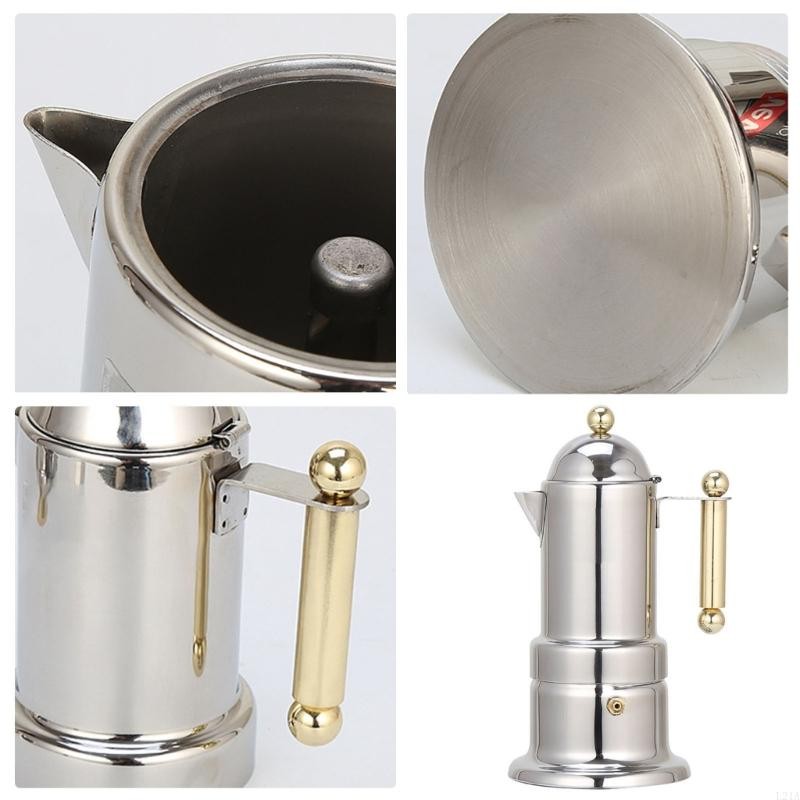 2025 New Professional Espresso Maker Rustproof Stainless Steel Construction Mokas Pot