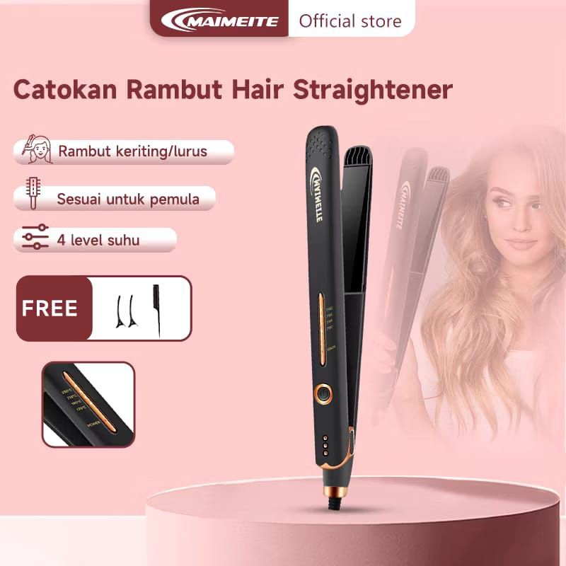 (dus kurang bagus) Maimeite Catokan rambut 2in1 catok keriting lurus keratin ceramic 30 watt