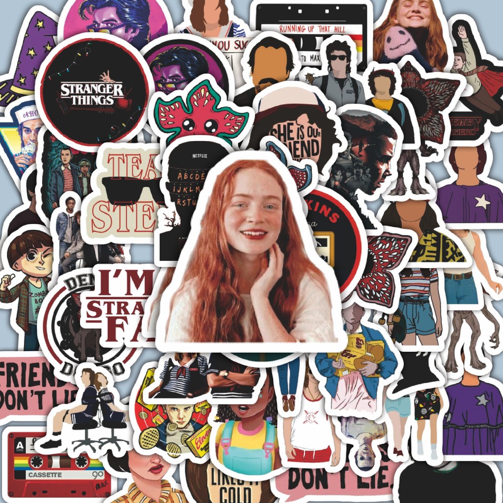 

100PCS Lucu Stiker Stranger Things v3 Stiker Aesthetic Stiker Anti Air Stikers Berperekat Waterproof sticker decal buat Motor Helm Buku Journal Koper Casing HP Laptop Botol Minum Hadiah anak