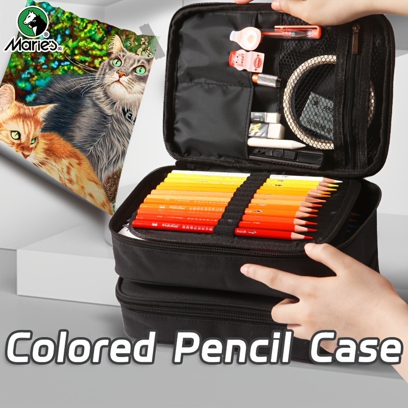 

48/72/120 Holes Large Capacity Portable Pencil Case - Waterproof, Zippered Storage Bag,Ideal for Professionals,Adult,Students