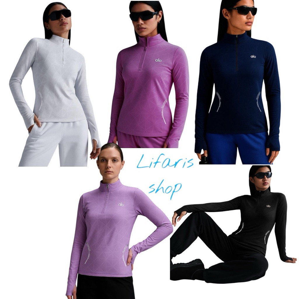 ESPECIALATASAN KAOS WANITA OLAHRAGA ZIPPER GYM LENGAN PANJANG