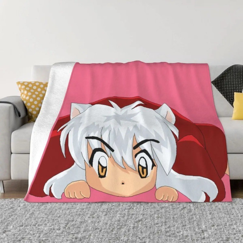 Inuyasha Baby Blankets Sofa Cover Fleece All Season Japanese Anime Soft Throw Blanket for Bed Cou  P