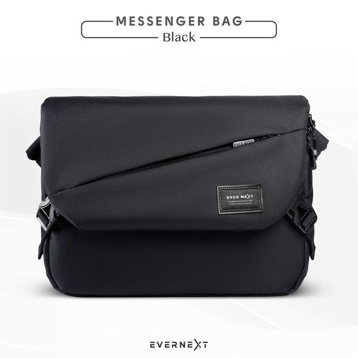 EVERNEXT - Messenger Bag Pria Tas Selempang Pria Tas Selempang Laptop Terbaru - BLACK