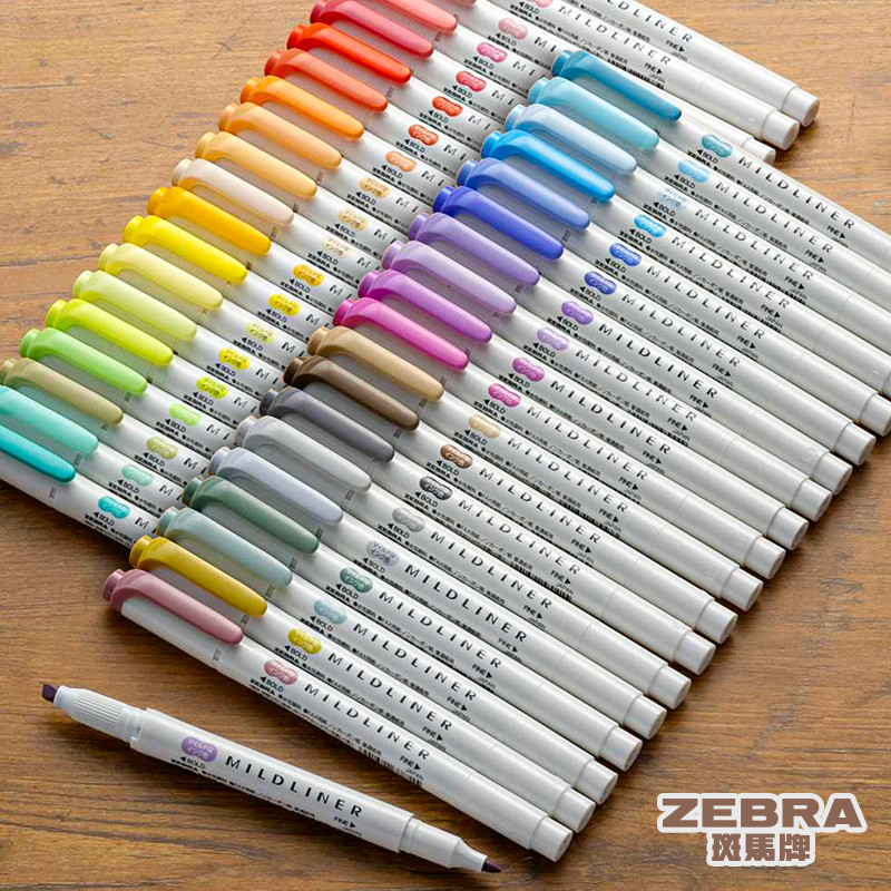 

Zebra Mildliner Highlighter Pens,5/10/25/35/40 Assorted colors Fine/Board Dual Tips Marker,Handbook,Painting,Drawing,Remark Art