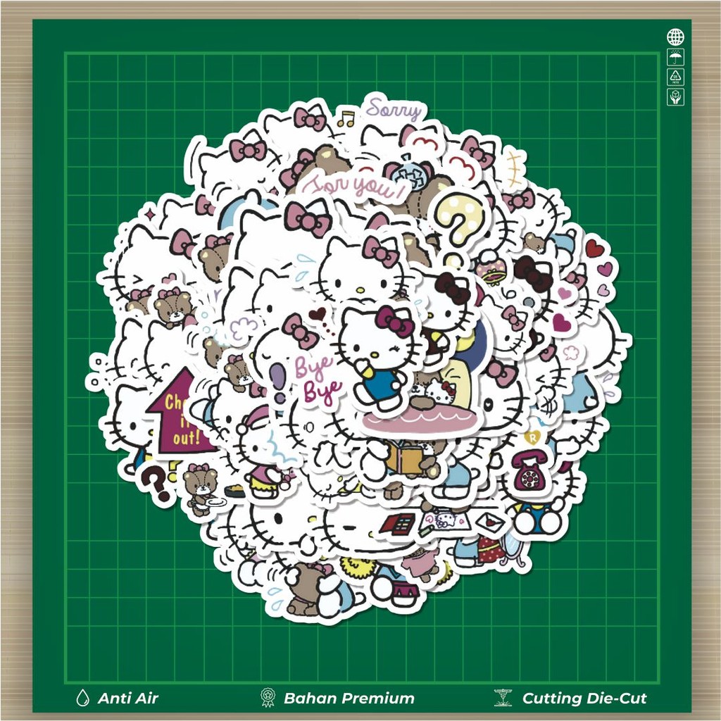 

HOT 50 PCS STIKER Stiker Hello Kitty V1 Stiker Fashion Cars Decal Dingin Kartu Album Custom Vinyl Anti Air- Sticker Aesthetic Buku Journal Koper Casing HP Tablet Laptop Helm Motor Botol Minum