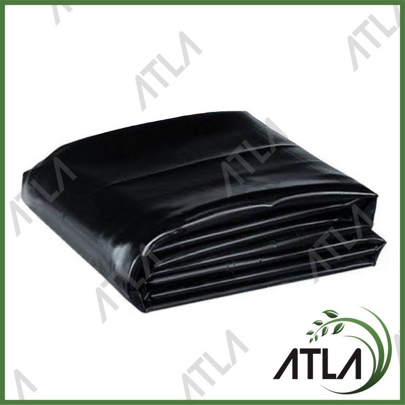 Plastik HDPE Geomembran 6 Meter 500 Micron Hitam Terpal Kolam Ikan 6M