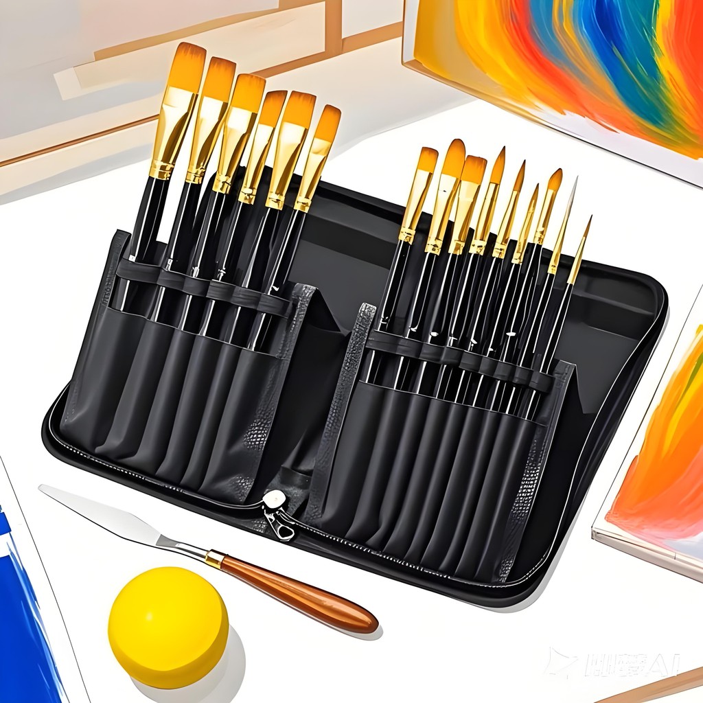 

15PCS Watercolor Artist Paint Brushes Set Nylon Hair Wood Handle for Acrylic Oil Painting Art Supplies for Kids Adults