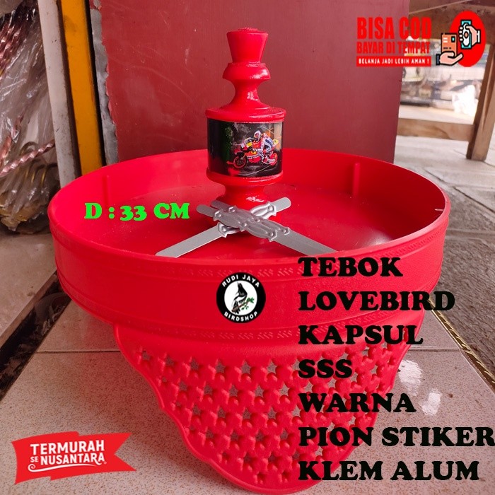 SEDIA TEBOK LOVEBIRD PLASTIK BINTANG WARNA SANGKAR KAPSUL KANDANG BURUNG LOVEBIRD DIAMETER 33 CM