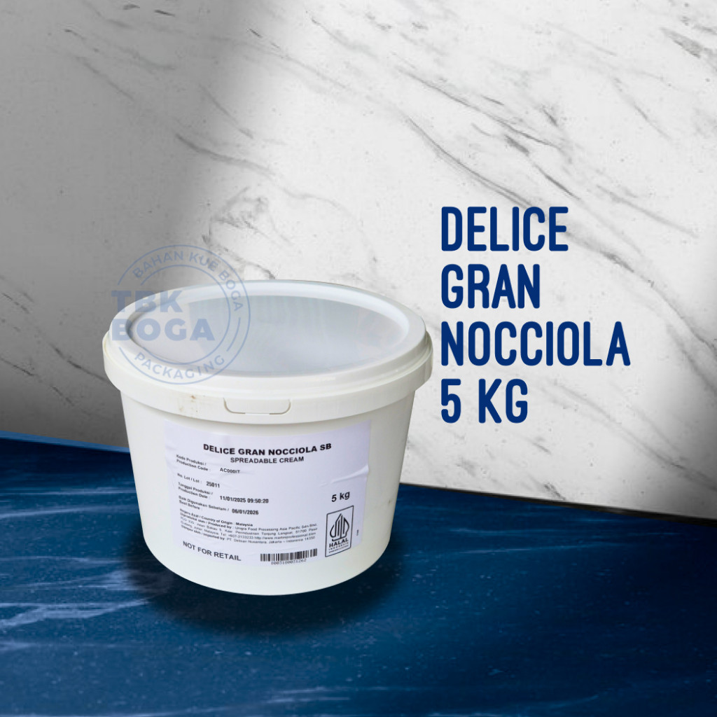 

Coklat Delice Nocciola ( 5 kg ) Selai Hazelnut Gran Olesan Filling Dark