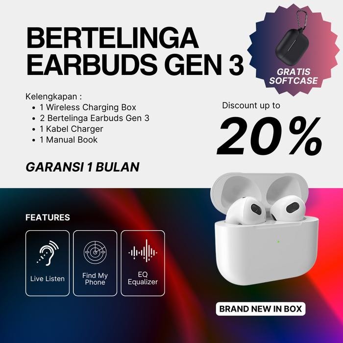 Airpods Gen 3 (Second Like New, GARANSI 1 BULAN)