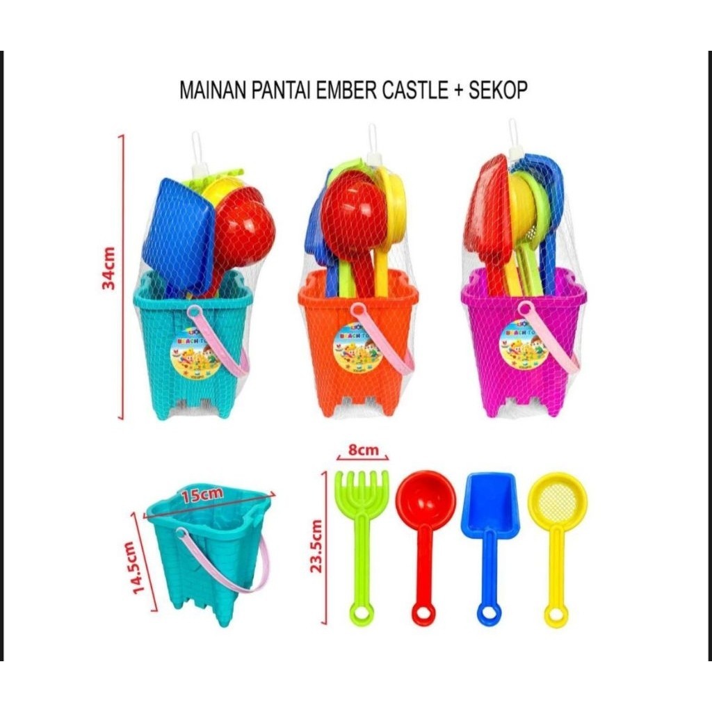 FT Ember Pantai JUMBO Mainan Pasir Sekop dan Cetakan MAINAN PANTAI