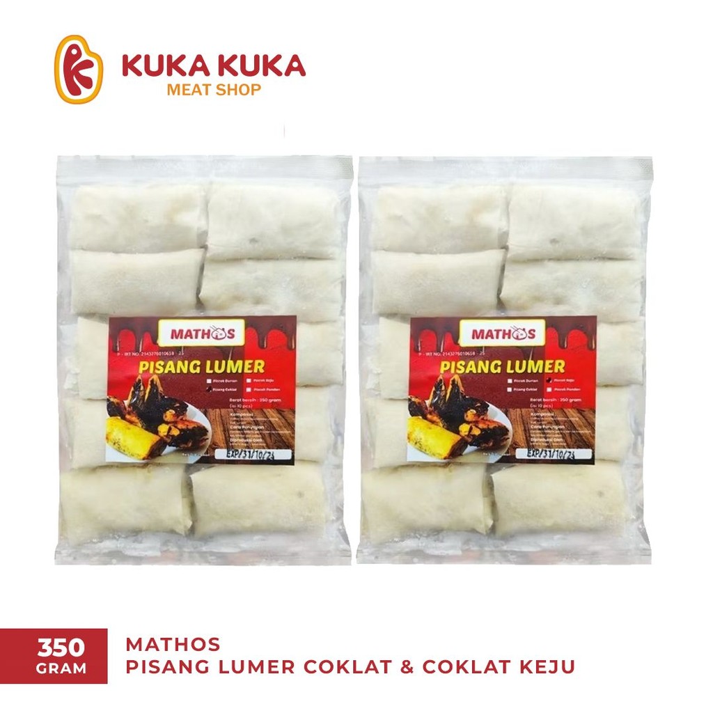 

Kuka - Mathos Pisang Lumer Cokelat / Lumer Cokelat Keju Frozen isi 10, HALAL - Cemilan Gorengan Enak