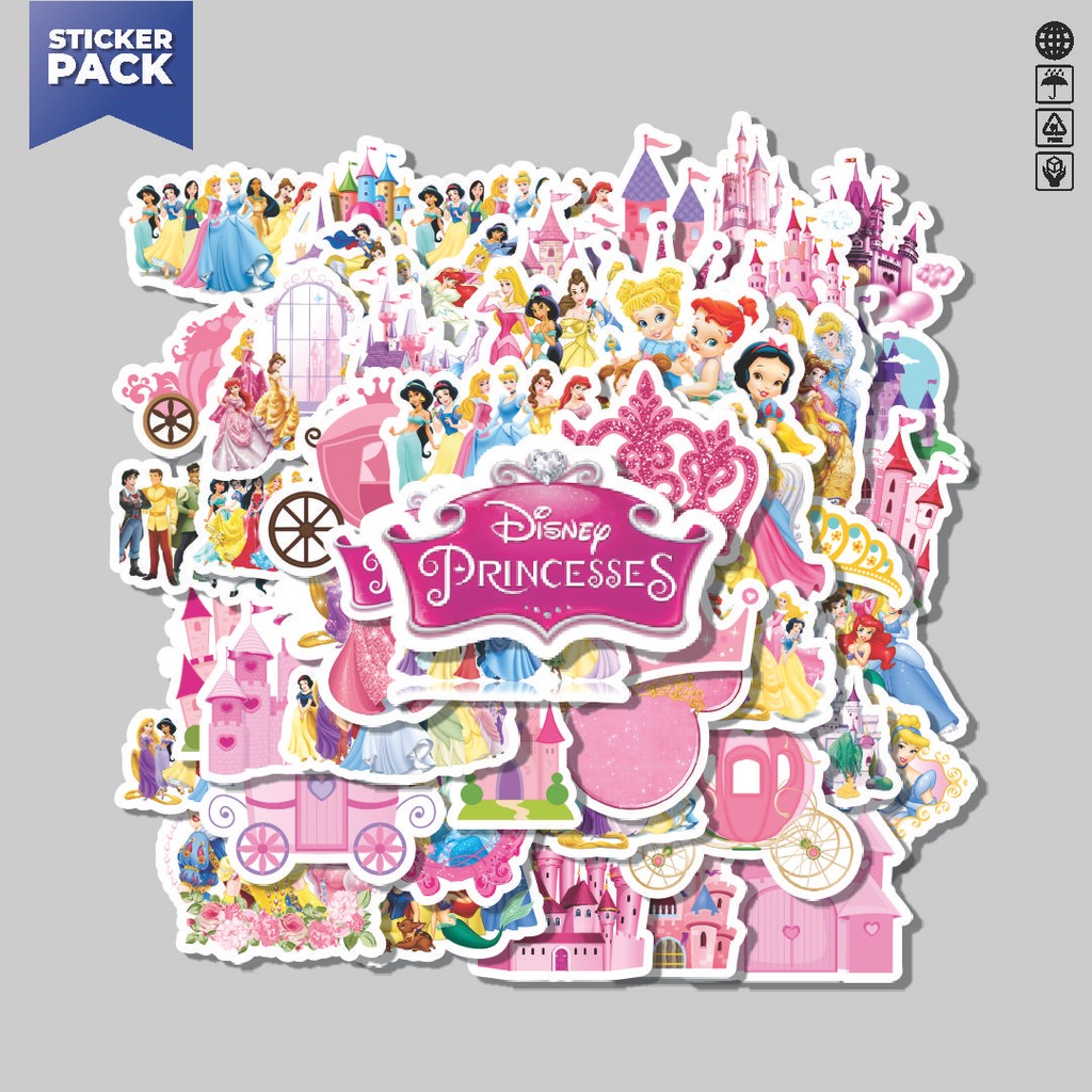 

[100PCS]Stiker Pack Stiker Disney Princess Series 3 Aesthetic Vinyl Anti Air Dekorasi Sticker Laptop Buku Journal Koper Helm Casing HP Gitar Helm Skateboard